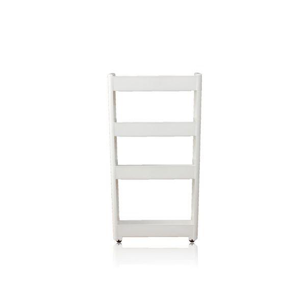 【商品名】 キッチン収納 収納棚 4段 約幅12.5cm ポリプロピレン すき間収納 スマートワゴンFit リビング ダイニング 台所  【ジャンル・特徴】 キッチン 収納 棚 サイド ラック ワゴン 台所 スマートワゴンFit すき間 隙...