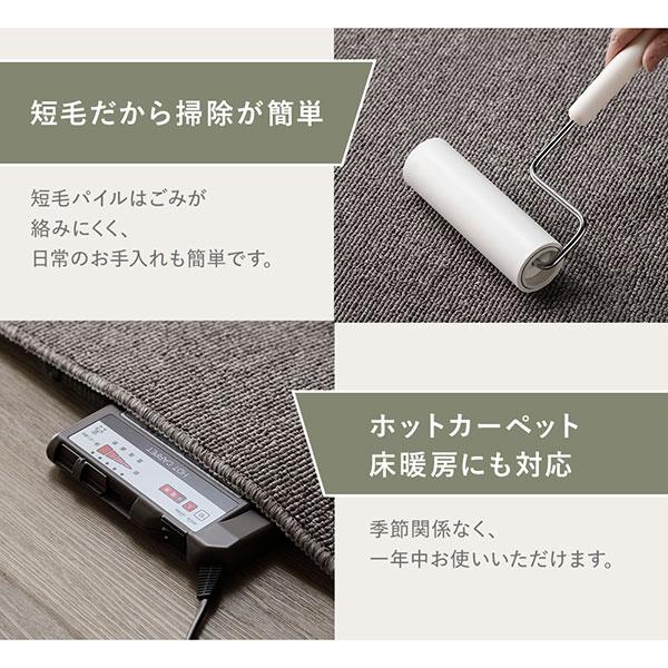 ラグ カーペット 江戸間6帖 約261×352cm ベージュ 防炎 抗菌 防臭 日本製 フリーカット ホットカーペット対応 絨毯 平織 業務用 まとめ まとめ買い 日用品