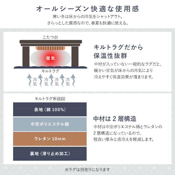 こたつ布団 こたつ掛け布団 単品 約185×225cm 楕円形 65～75×105～120cmのこたつ台に対応 刺し子生地 ネイビー 洗える 綿100%爆買
