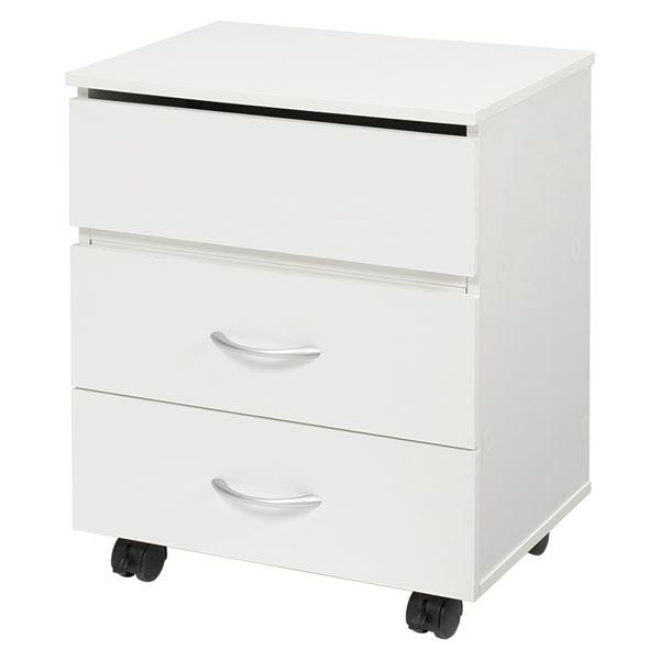 【商品名】 コスメワゴン ホワイト (約)幅42.5cm 組立式 キャスター付  [ R1830WH ]