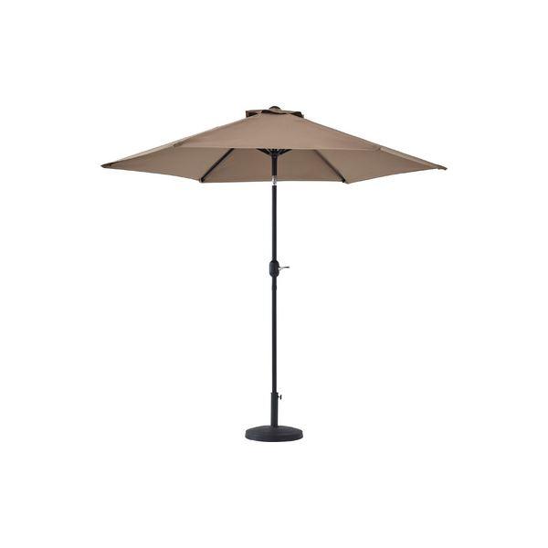 【商品名】 パラソル 約幅265cm ブラウン 角度調節 支柱ボタン付 スチール ポリエステル ガーデンファニチャー アウトドア レジャー 組立品 【ジャンル・特徴】 パラソル ガーデンパラソル 日除け 日よけ ガーデンファニチャー エクス...