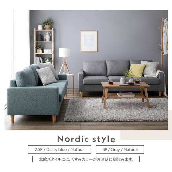 2.5人掛けソファ 単品 〔 カバー：グレー 脚：ブラック 〕 肘付き 洗える カバー ローソファー 組立品爆買