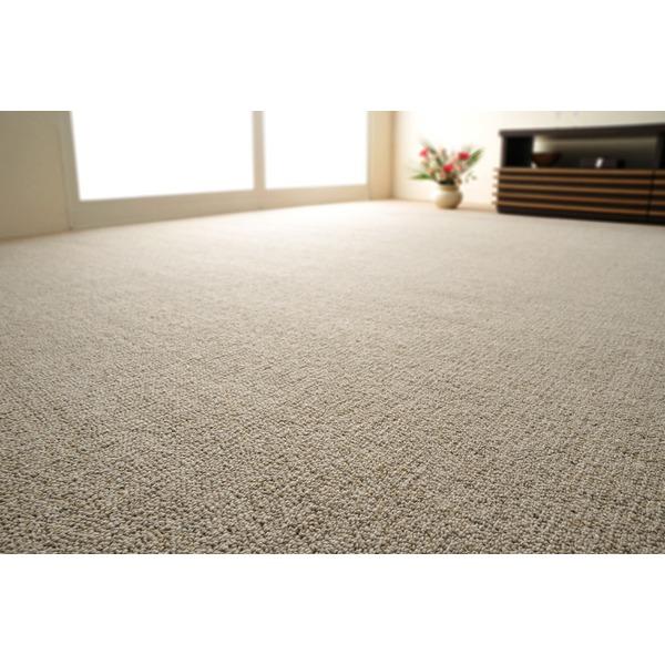 ラグマット 絨毯 江戸間 8畳 約352×352cm グレー 日本製 ウール100% 防 