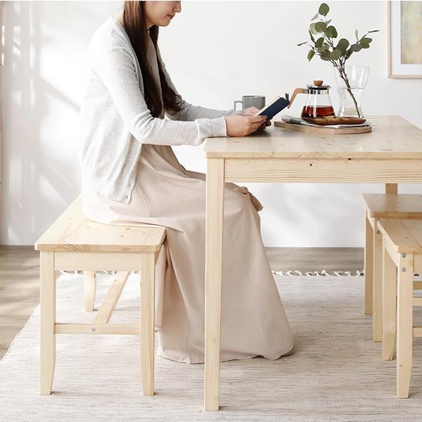 ダイニング ベンチ 単品 ナチュラル 木製 天然木 パイン材 コンパクト ダイニング家具 組立品 業務用 まとめ買い ポイント消化 日用品