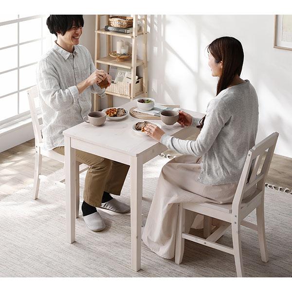 ダイニングセット 3点セット 〔 ダイニングテーブル 幅78cm ダイニングチェア 2脚 〕 ナチュラル 木製 天然木 組立品 業務用 まとめ買い ポイント消化 日用品