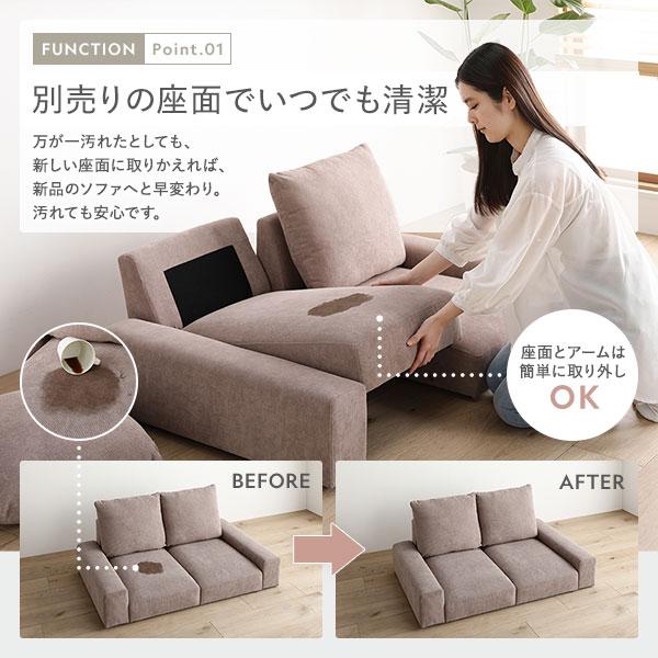 ローソファ フロアソファ 1人掛け コーデュロイローズベージュ 幅74cm 1P シンプル ソファー リビング インテリア家具 組立品 業務用 まとめ まとめ買い 日用品