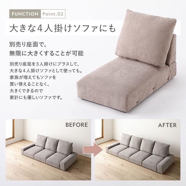 ローソファ フロアソファ 1人掛け コーデュロイローズベージュ 幅74cm 1P シンプル ソファー リビング インテリア家具 組立品 業務用 まとめ まとめ買い 日用品