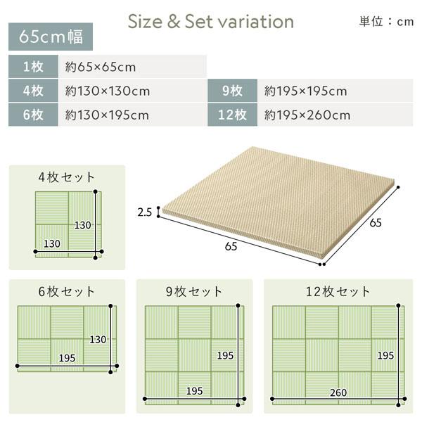〔単色4枚セット〕 PP 置き畳 ユニット畳 約幅65×奥行65×高さ2.5cm グレー 樹脂畳 軽量 滑りにくい キズ防止 リビング 業務用 まとめ まとめ買い ポイント消化