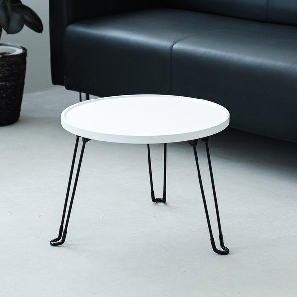 【商品名】 【5個セット】セカンドサイドテーブル45(ホワイト/白)【直径45cm】 机 折りたたみ 折れ脚 軽量 フラワースタンド 小さい 飾り台 玄関 コンパクト ホワイトインテリア 北欧風 リビングテーブル ヴィンテージ モダン 韓国...