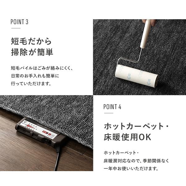 ラグ マット 絨毯 団地間6畳 約255×340cm グリーン 日本製 フリーカット ホットカーペット対応 床暖房対応 業務用 まとめ買い ポイント消化 日用品