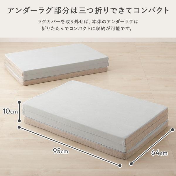 極厚 ラグ 単品 約185×185cm 厚み30mmタイプ グレー 高反発ウレタン 洗える カバーリング仕様 ラグマット 絨毯 フロアマット 業務用 まとめ買い ポイント消化
