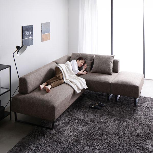 コーナーカウチソファ 専用 替えカバー 単品 オットマン用 アッシュホワイト 洗える ソファカバー ソファーカバー スツール 業務用 まとめ買い ポイント消化