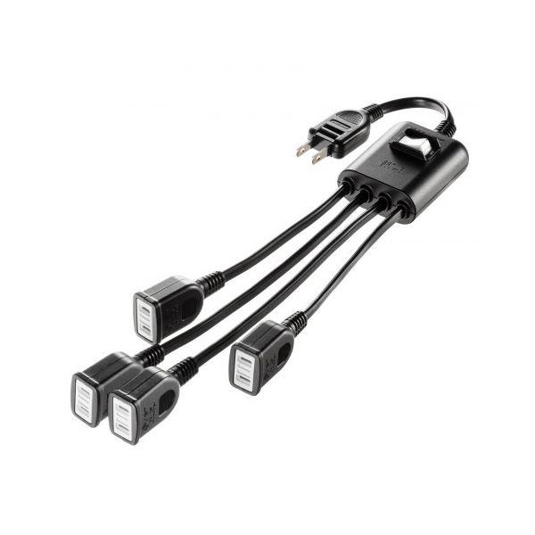 【商品名】 サンワサプライ 一括集中スイッチ付き電源延長コード 2P 4分岐 4個口 ブラック TAP-EX4SWBK  [ TAP-EX4SWBK ]