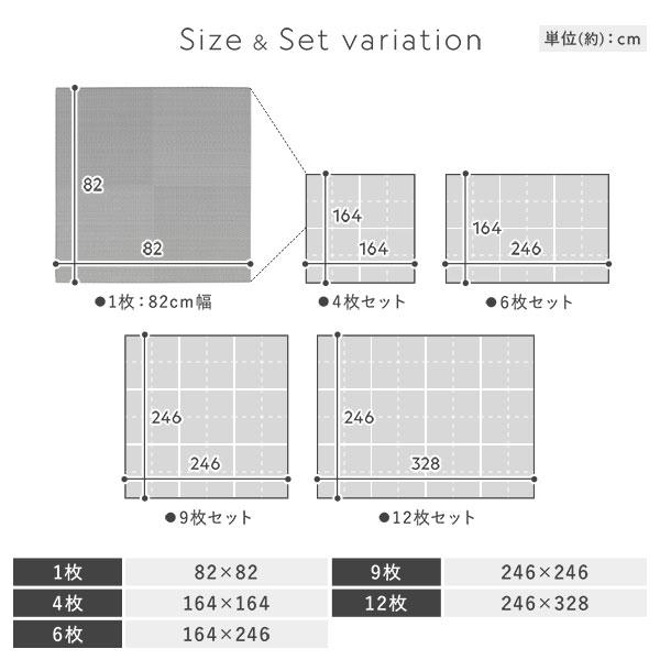 〔1枚 単品〕 い草風 置き畳 約幅82×奥行82×高さ2.5cm グレー 市松模様 軽量 滑り止めシート付 傷防止 水拭きできる 業務用 まとめ買い ポイント消化 日用品