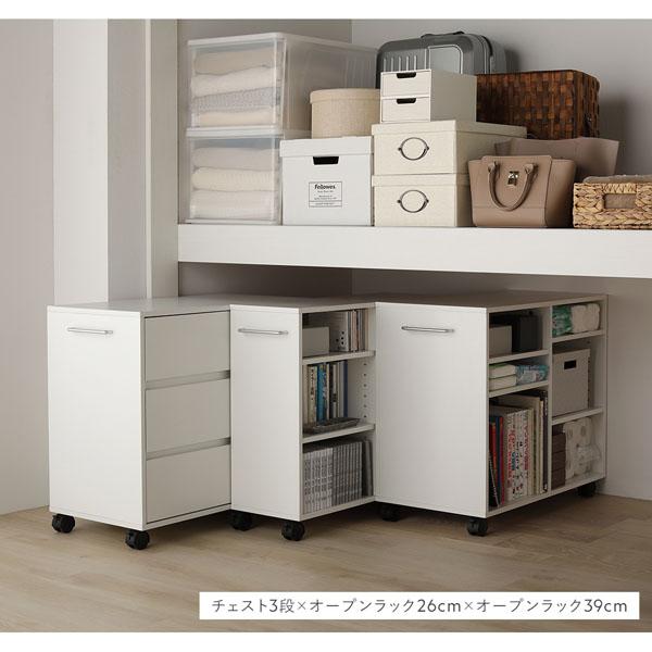 キャスター付き オープンラック 〔 約幅75×奥行26×高さ66.7cm ナチュラル 〕 収納 ラック 収納家具 組立品爆買