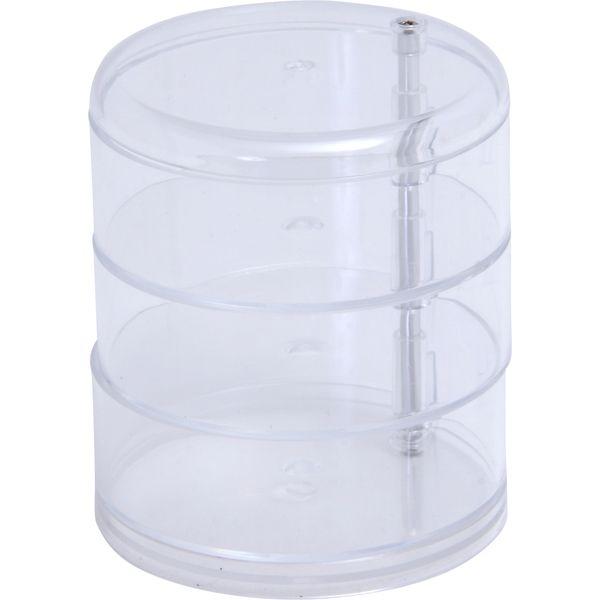 【商品名】 PSコスメ収納 3段ラウンド小物入れ 【ジャンル・特徴】 ばらつきがちなコスメをきれいに収納！