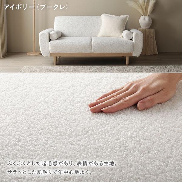 ソファ 2.5人掛け 単品 アイボリー ブークレ 天然木 木脚 着脱可 肘付 洗える カバー付 ソファー ローソファ 業務用 まとめ買い ポイント消化 日用品