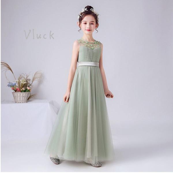 [上品豪華ドレス]子供ドレス 発表会ドレス ネイビー 紺色  ジュニアドレス 女の子 ロングドレス コンクール ドレス 子供ドレス ワンピース ピアノ 子どもドレス 発表会 結婚式 キッズドレス 160 150 140 こどもドレス フォー...