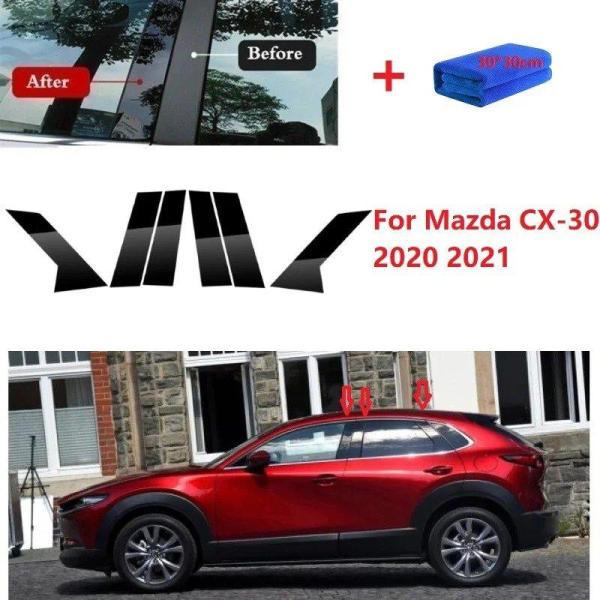 【並行輸入品】Mazda CX-30 車 窓 ステッカー bc列 2020 2021 研磨された柱 ポスト 6個