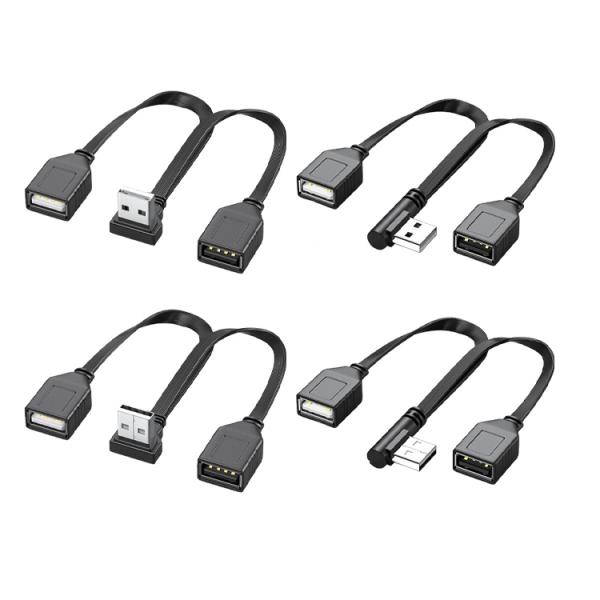 USB 分岐延長ケーブル L字 ストレート 上 下 左 右 4タイプ USB延長 パソコン PC ノートPC 車載 USB変換 配線 省スペース PR-USBCABLE01【メール便 送料無料】