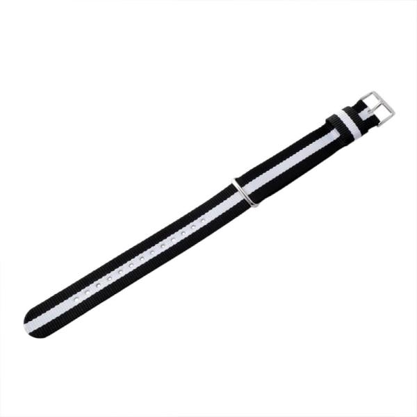 アレス 腕時計用ベルト メンズ 19mm ALLES ストライプ 工具不要 レバーピン ブラック/ホワイト