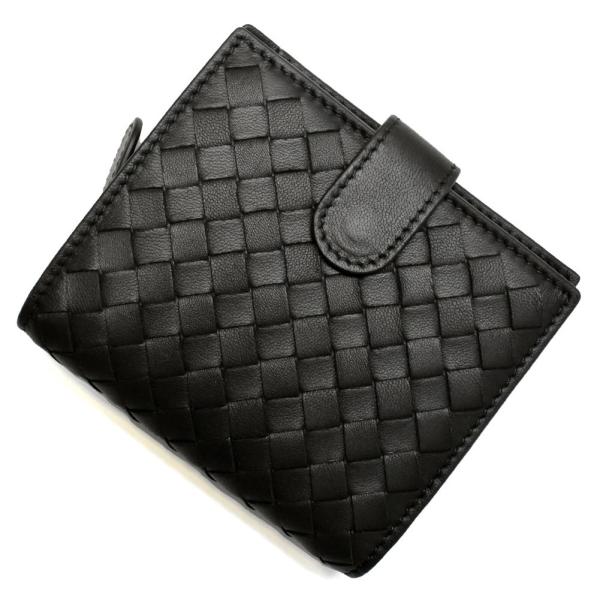 送料込】 訳有美品 ボッテガ ヴェネタ イントレチャート レザー 折財布