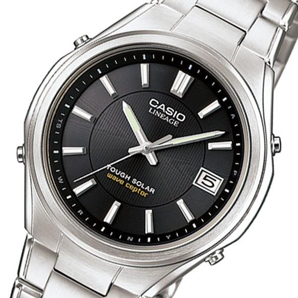 カシオ 腕時計 メンズ リニエージ CASIO 電波 ソーラー ブラック