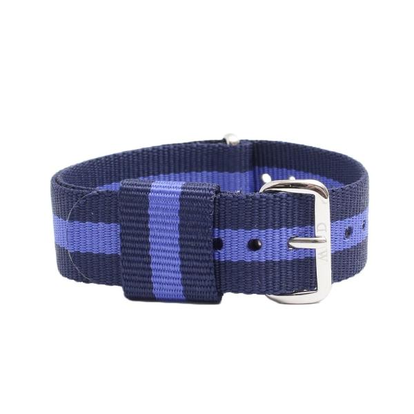 ダニエルウェリントン 腕時計36mm用替えベルト NATOベルト バンド メンズ&レディース Daniel Wellington ナイロン ネイビーブルー シルバー