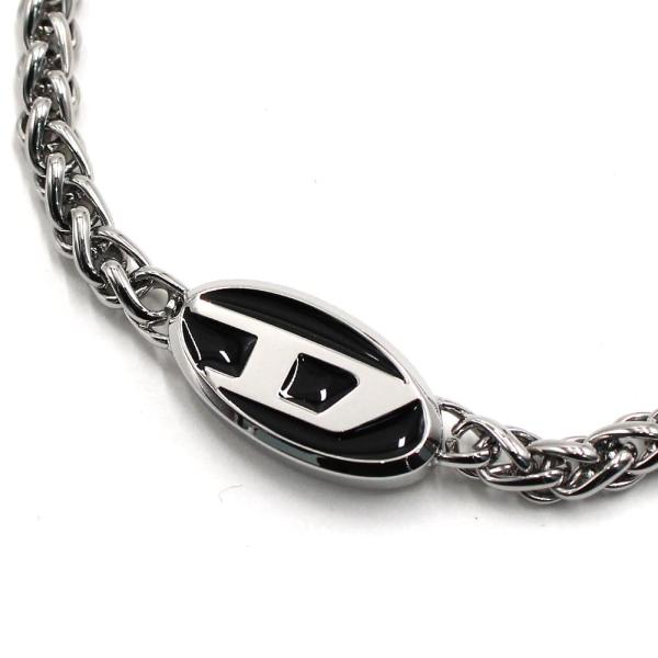 DIESEL シルバー ブラック ネックレス ディーゼル ネックレス DIESEL ステンレススチール メンズ