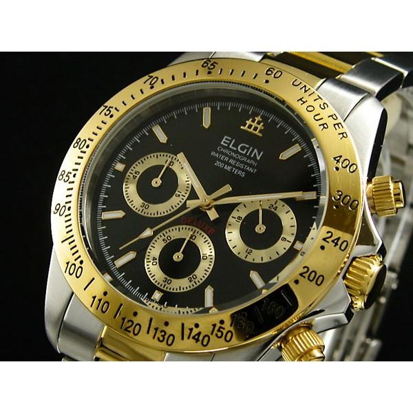ELGIN（エルジン） 腕時計 メンズ クロノグラフ 200m防水 : ブランド