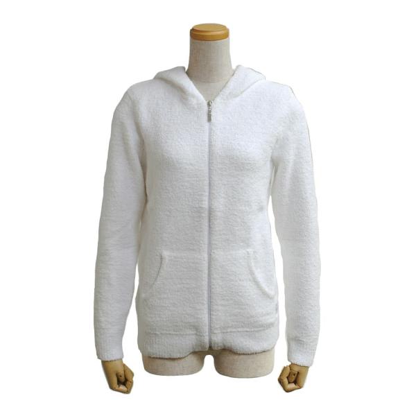 カシウエア パーカー レディース Hooded Full Zip kashwere ジップアップ 長袖 マイクロファイバー Mサイズ WHITE