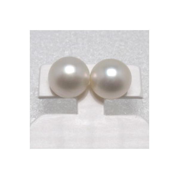 マベ真珠 12-13mm ピアス K14WG 金具変更可能 K18 保証書付