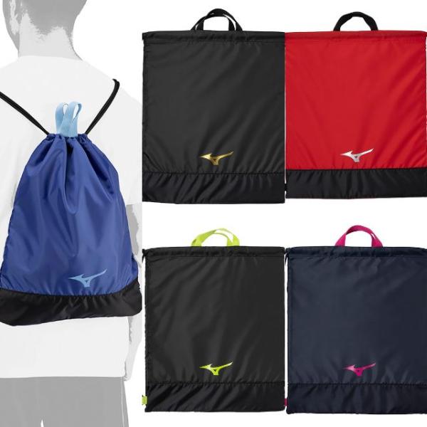 【1個までメール便OK】【2024新作】メーカー：ミズノサイズ：横38cm×縦44cm素材：ポリエステル(裏加工PU)重さ：約90g汚れた洗濯物はこのバッグへ。