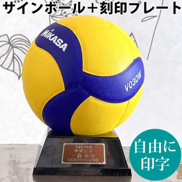 ミカサ(MIKASA) サインボール バレーボール 金色 V030W 置き台とプレート付 記念品