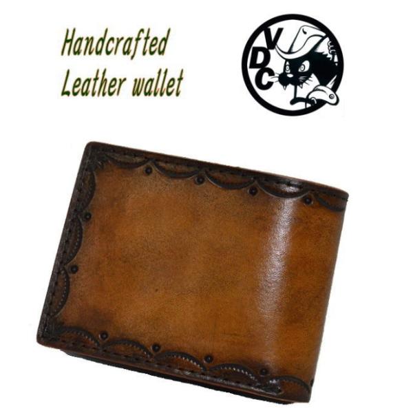 商品サイズ 財布 牛革 山型スタンプ 二つ折り レディース メンズ ハンドクラフト ショートウォレット S1gag 海外 安い Ventures Com My