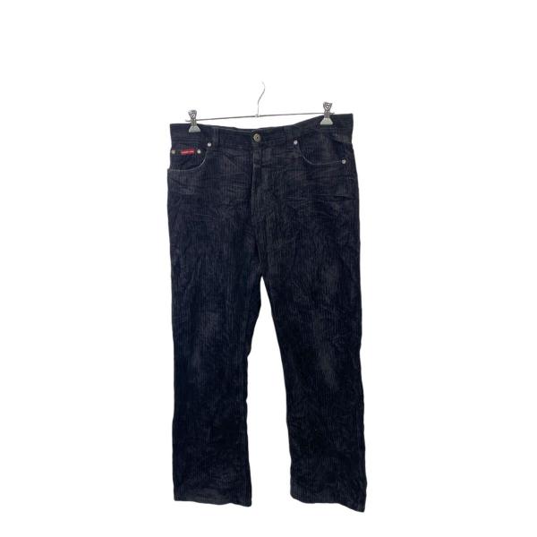 KAMASINI JEANS コーデュロイパンツ W38 ビッグサイズ ブラック系 古着