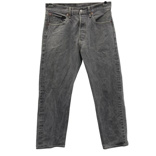 levi'sリーバイス　501グレー ダメージ加工ストレートデニム　W32L32 501」デニムパンツ オリジナルストレート【自宅で試着、返品送料