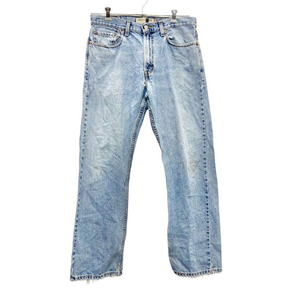 w34 80s Levi's 505 デニムパンツ ダメージ リペアー USA製 Levi's 505 デニムパンツ W33 アイスブルー リーバイス ジップフライ