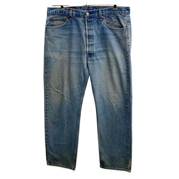 ビンテージ リーバイス 501 グランジデニム ダメージジーンズ w38 90s USA製 Levi's 501 デニムパンツ W38 ブルー リーバイス ボタン
