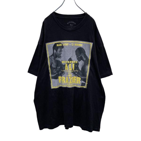 MUHAMMAD ALI 半袖 プリント Tシャツ 3XL ブラック イエロー モハメドアリ ジョーフレージャー 格闘技 古着卸 アメリカ仕入 a505-5152