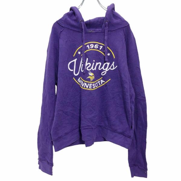 NFL TEAMAPPAREL プリント スウェットトレーナー M パープル イエロー チームアパレル フーディ アメフト 古着卸 アメリカ仕入 a505-5544