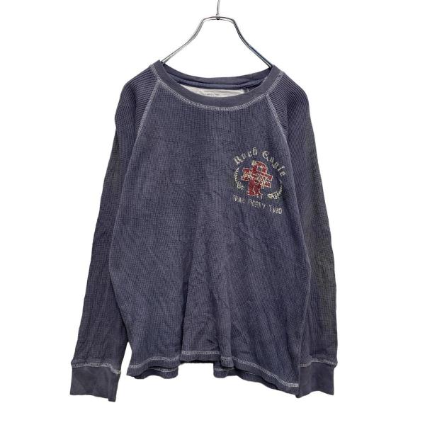 Faded Glory サーマル ワッフル ロングTシャツ ブルー L FADED GLORY 長袖 サーマル Tシャツ ユース L グレー レッド