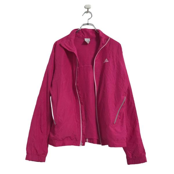 adidas ナイロン ジャケット レディース M ピンク アディダス ジップ