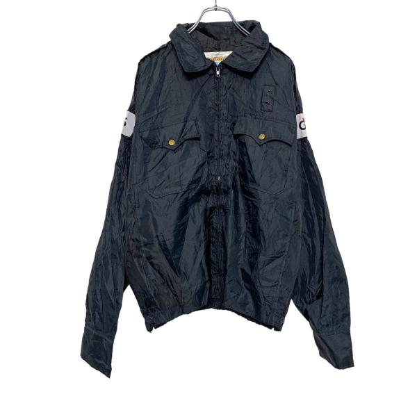 ナイロンジャケット 黒 ボタン式 ナイロンジャケット L ネイビー 金ボタン ワーク 古着卸 アメリカ仕入
