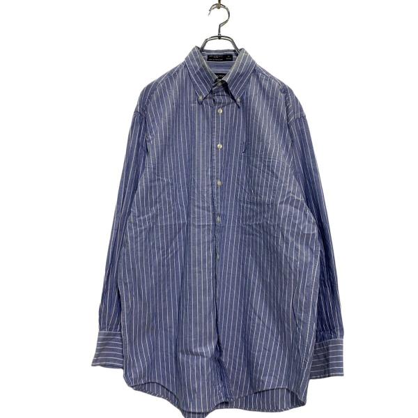 NAUTICA 長袖 ストライプシャツ 16 L〜 ライトブルー ノーティカ