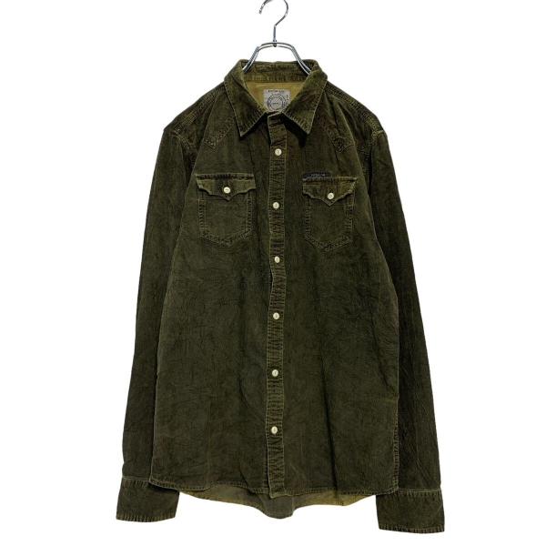 DIESEL-Co. 長袖 コーデュロイ ウエスタンシャツ L ブラウン