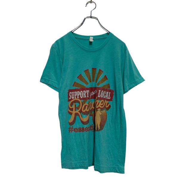 BELLA CANVAS 半袖 プリントTシャツ S ミントグリーン ベラキャンバス メキシコ製 クルーネック Rancher 古着卸 アメリカ仕入 a604-7129