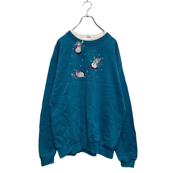 TOP STITCH ロゴスウェット トレーナー XL レディース グリーン