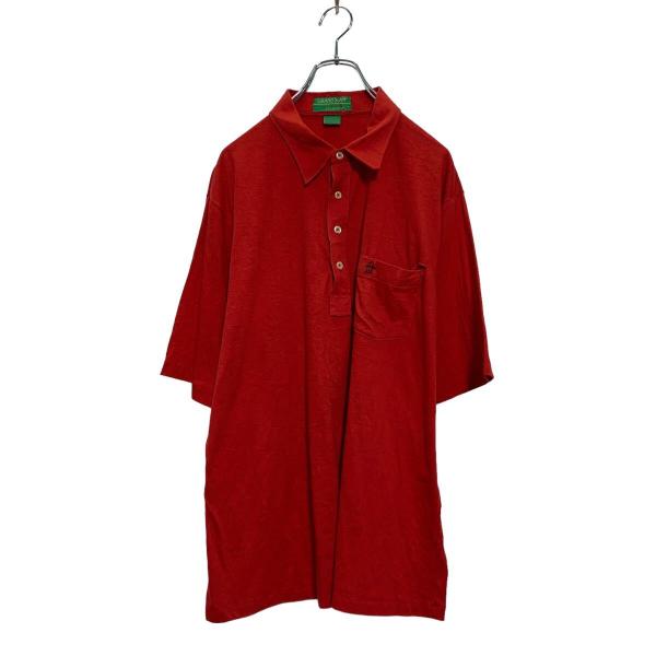 MUNSINGWEAR 半袖 無地 ポロシャツ 2XL レッド マンシング ワンポイントロゴ 古着卸 アメリカ仕入 a606-6159