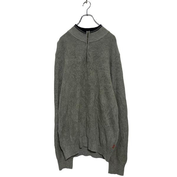 IZOD ハーフジップ ニット セーター M グレー アイゾッド 古着卸 アメリカ仕入 a606-6481